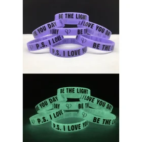 Glow In the Dark Silk Print Silcone bands