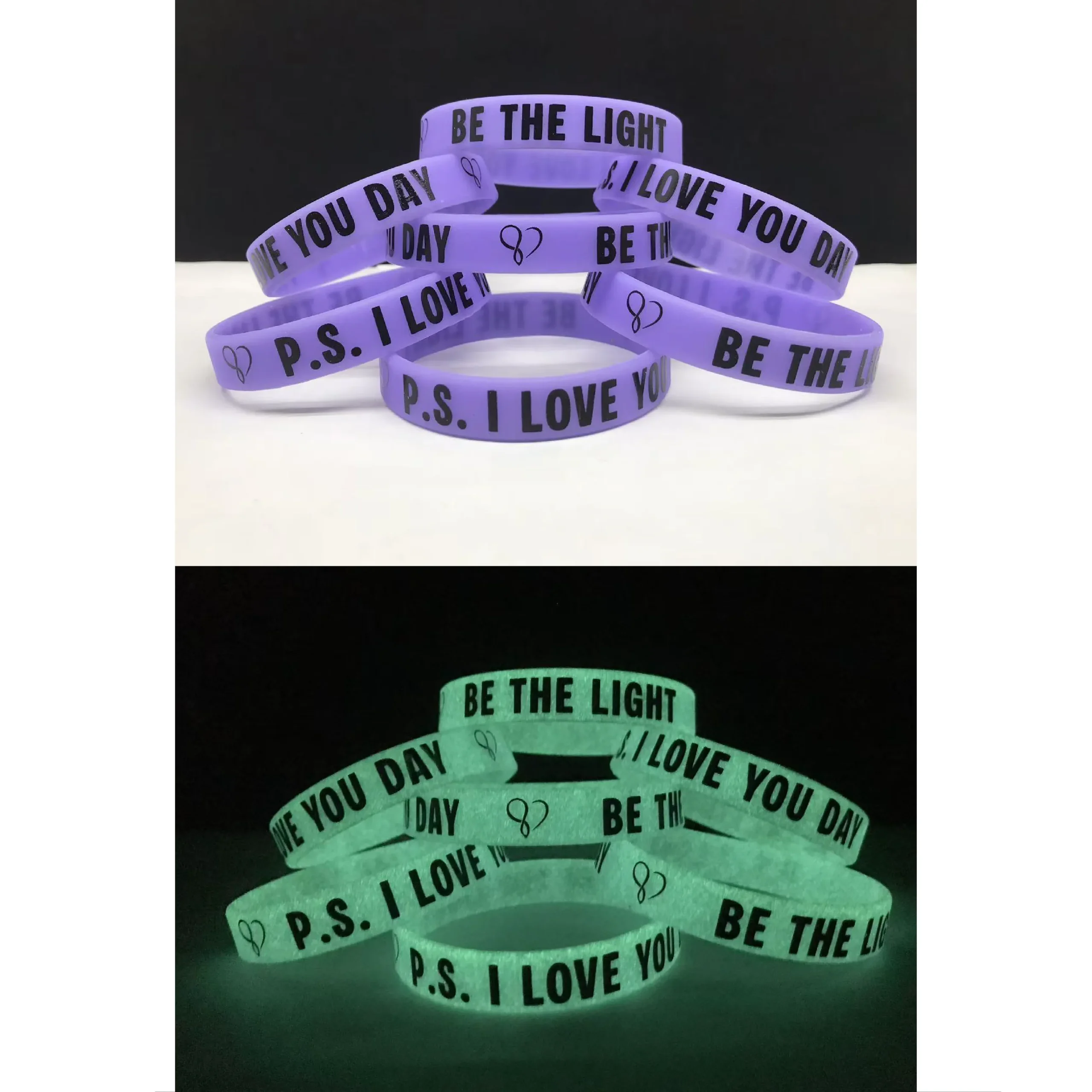items_silicone bands_result Glow In the Dark Silk Print Silcone bands - Image 1