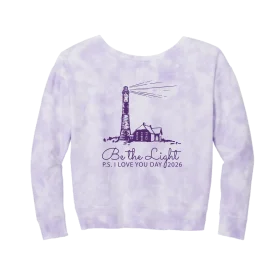 Women's Beach Wash Cloud Tie-dye V-neck Sweatshirt - Image 3