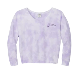Women's Beach Wash Cloud Tie-dye V-neck Sweatshirt - Image 2